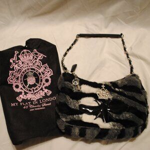 NEW MY FLAT IN LONDON FAUX ANIMAL FUR SM HANDBAG